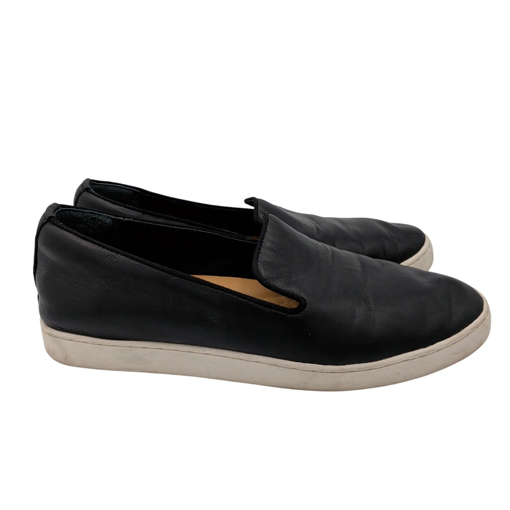 Birdies The Swift Black Leather Slip On Sneakers Loafers Womens 7.5 Casual Shoes